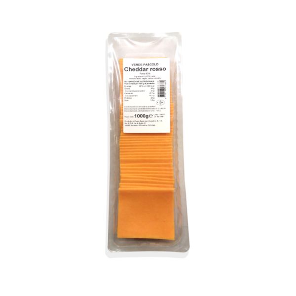Assurance Quality Zarpellon Brand 18C591C Semi Hard Cheese 1000G Red Cheddar Slices Italian Cheese Piece